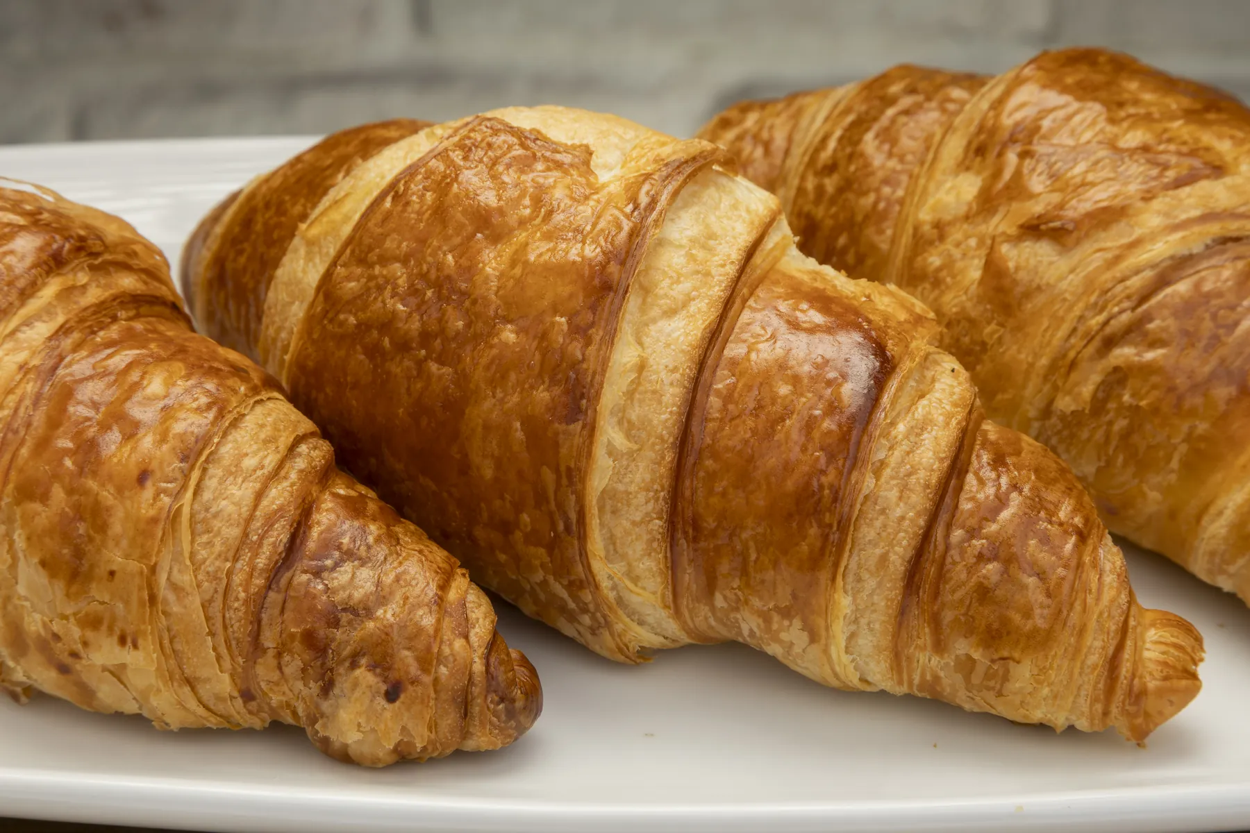 Fresh baked croissants ready to serve